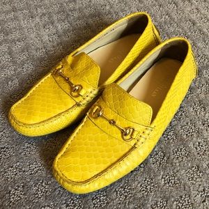 Cole Haan yellow leather loafers